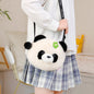 Kawaii Cartoon Animal Shape Plush Panda Raccoon Flower Bag Shoulder Crossbody Women's Bag Gift Bag