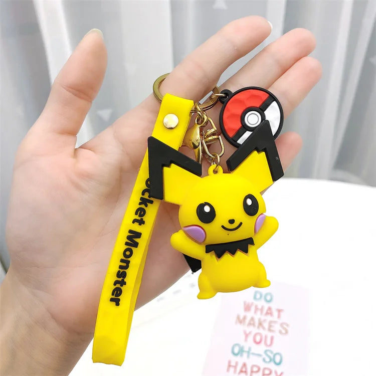 Pokemoned Pikachued Keychain Cartoon Cute Doll Car Keychain Bag Pendant Small Gift