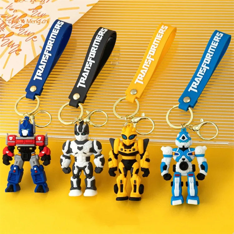 Building Blocks Cartoon Series Keychain Pendant Optimus Prime Bumble Bee Keychain Pendant Bag Car Ornaments