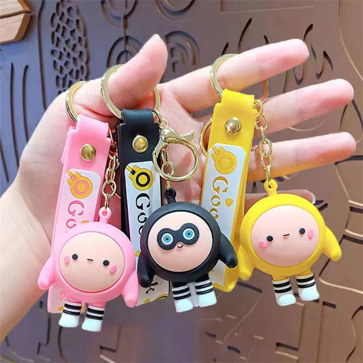 Egg Party Keychain Cartoon Backpack Pendant Car Keychain Crafts Decoration