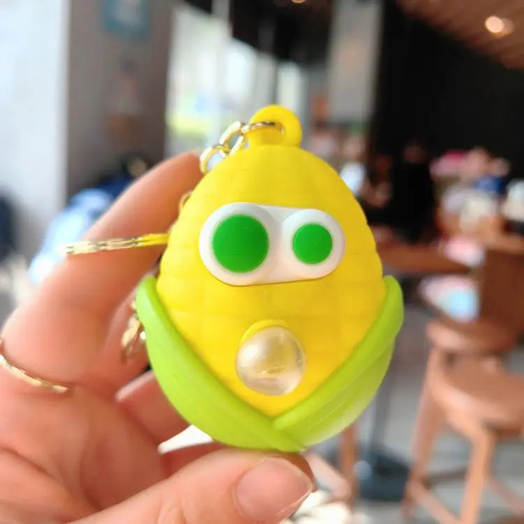 Creative Pinching Joyful Corn Bubble Keychain Cute Decompression Toy Keychain Book Bag Pendant Small Gift Wholesale