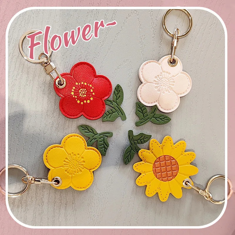 Sunflower Pendant Keyring Access Card Holder Protective Case Gift Set Sunflower Keyring