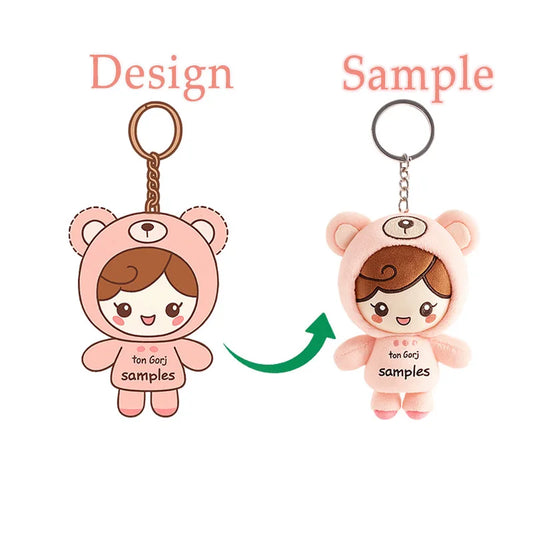 Manufacturer Customizes High-quality Cute Keychain Plush Toys Custom Plush KeyChain Toys