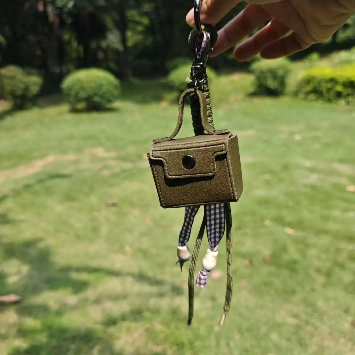 Mini Woven Handbag Keychain Simple Women Bag Hanging Rope Minimalist Urban Style Accessories