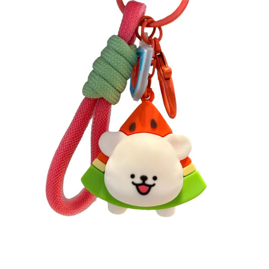 Cute Line Dog Sakura Club Keychain Couple School Bag Pendant Car Keychain Doll Small Gift Wholesale