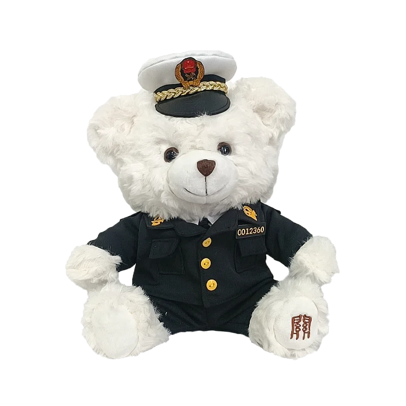 Custom Teddy Bear Plush Toy Embroidery Certificate DIY Uniform Perfect Birthday Commemorative Gift PP Filling Material