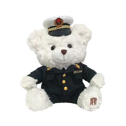 Custom Teddy Bear Plush Toy Embroidery Certificate DIY Uniform Perfect Birthday Commemorative Gift PP Filling Material