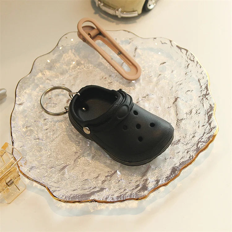 3D Mini EVA Keychain Plastic Foam Beach Hole Sandal Slipper Keychain Decoration Beach Shoe Keychain