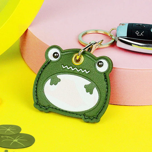 Charming Frog Leather Pendant Enchanting Access Card Holder Keyring Creative Gift Pendant Schoolbag Ornament Gift
