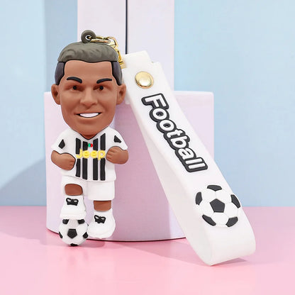 New Arrival Most Popular 3D Cartoon PVC Rubber Keychain Football Team Star Keychains