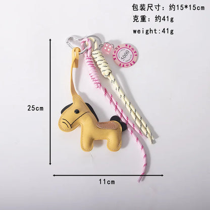 Cute Pony Bag Charm Trendy Phone Case Accessory Car Pu Keychain Wholesale
