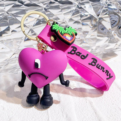 New Arrival PVC Rubber Keychain Creative Cartoon Car Pendant Promotional Rabbit Accessories and Gifts Keychain