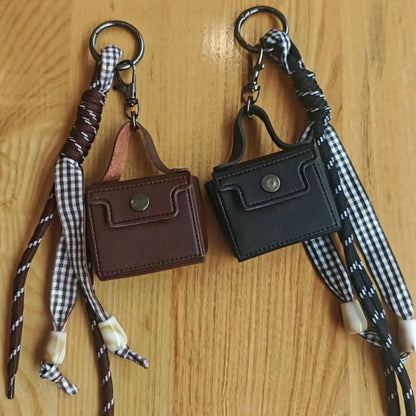 Mini Woven Handbag Keychain Simple Women Bag Hanging Rope Minimalist Urban Style Accessories