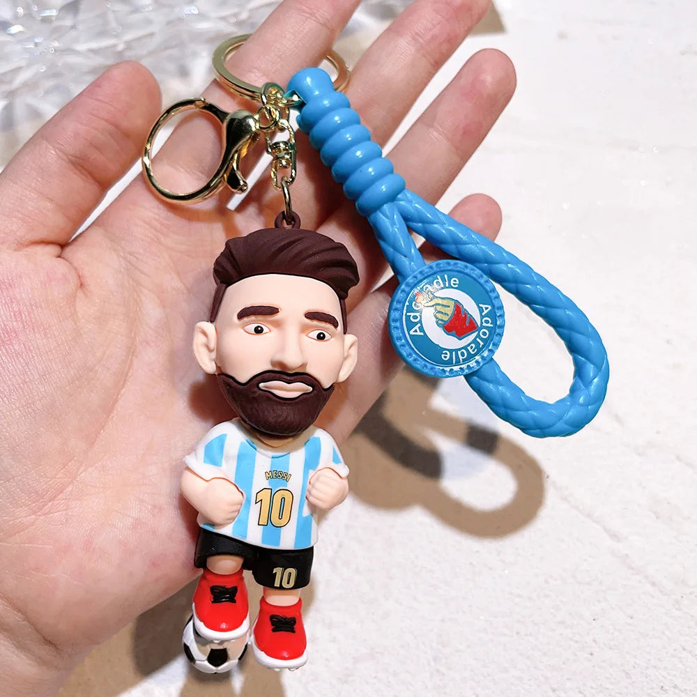 New Arrival Most Popular 3D Cartoon PVC Rubber Keychain Football Team Star Keychains