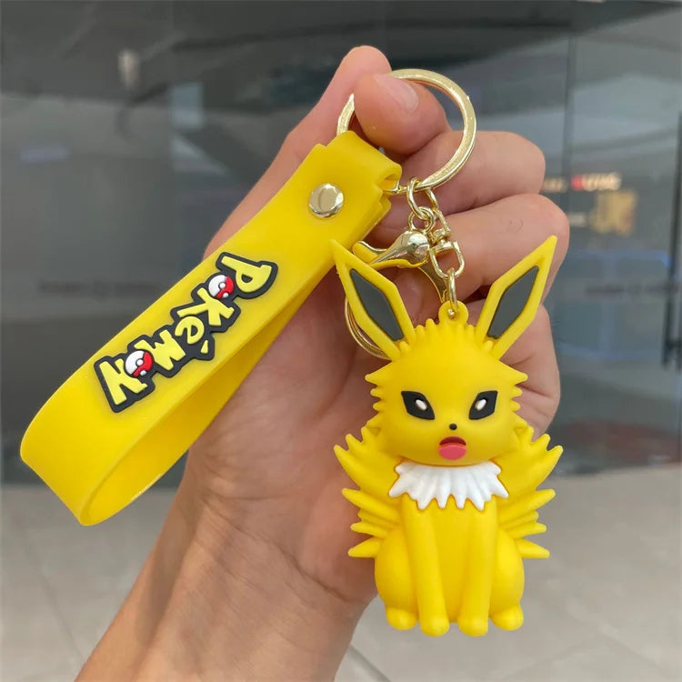 Cross Border Pokemoned Eevee Family Keychain Cartoon Doll School Bag Pendant Car Keychain Pendant Small Gift