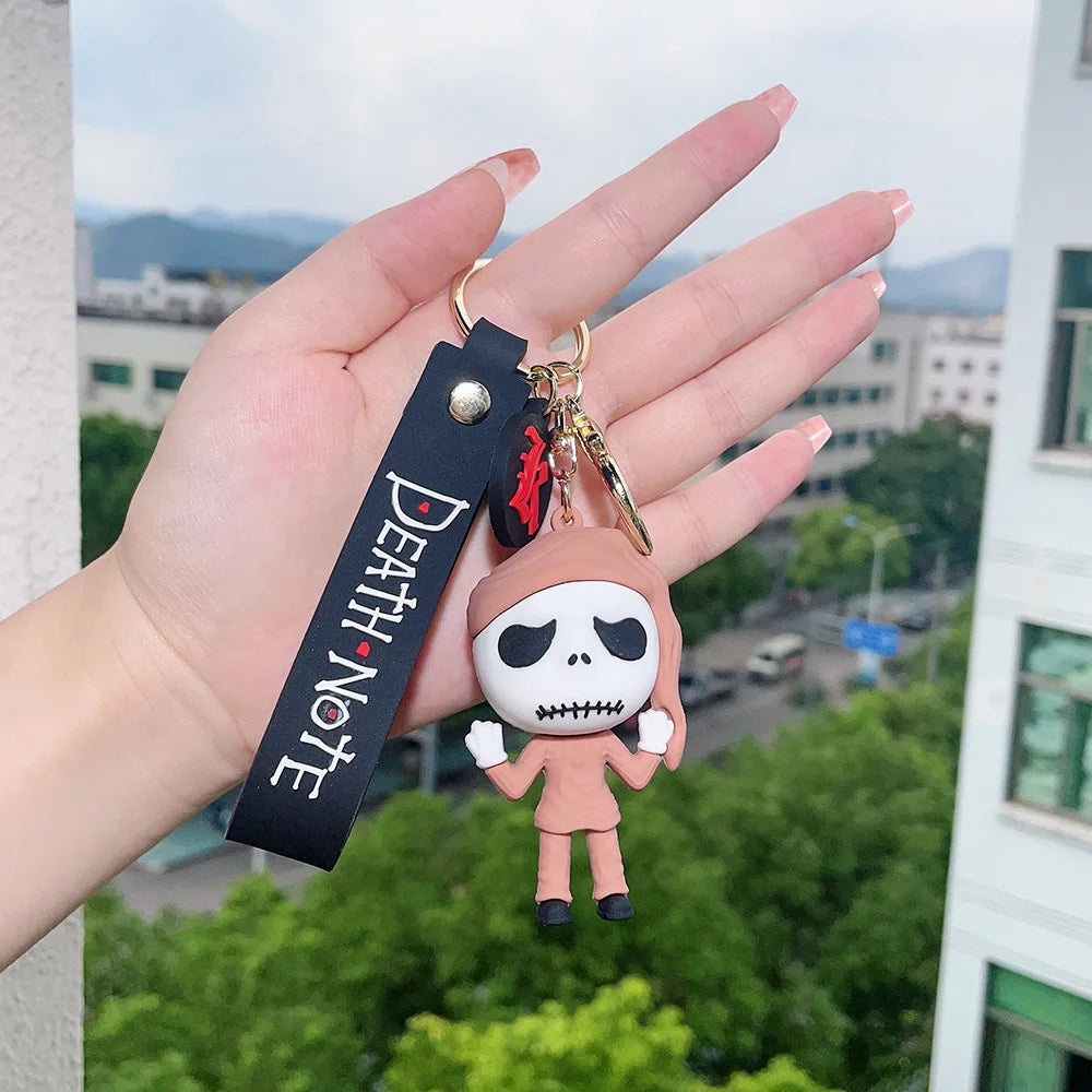 3D Nightmare Before Christmas Keychain Rubber Anime Lanyard Accessories for Car Gift Toy Halloween Promotion Keychains