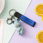 Creative Nordic Bow Tie Bear Keychain Cute Cartoon Resin Car Keychain Bag Pendant Trendy Couple