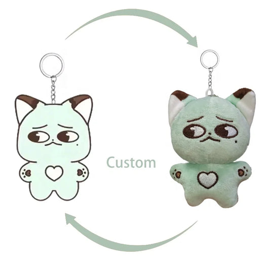DIXIN Custom-made Mini Cute Plush Keychains From the Manufacturer  Pet Sound Pendant BB Meow Stuffed  Magnetic Cartoon Keychain