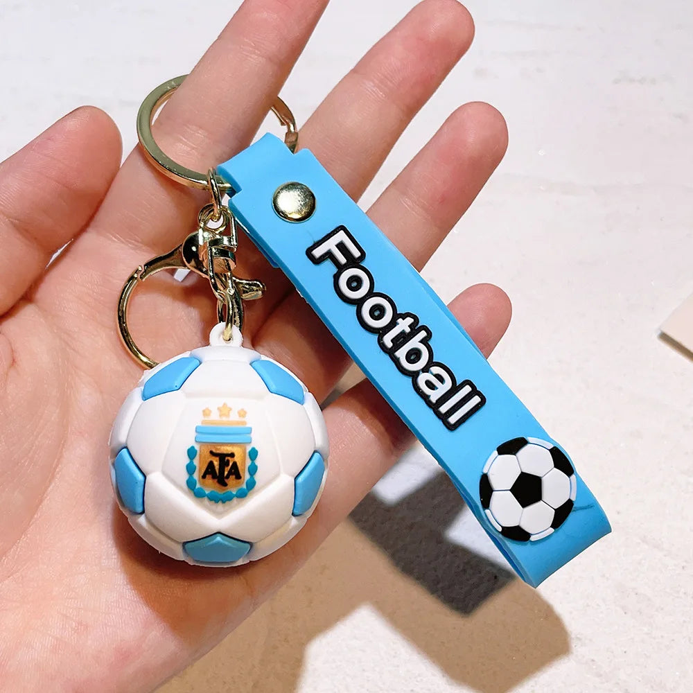 New Arrival Most Popular 3D Cartoon PVC Rubber Keychain Football Team Star Keychains