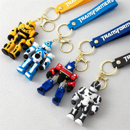 Building Blocks Cartoon Series Keychain Pendant Optimus Prime Bumble Bee Keychain Pendant Bag Car Ornaments