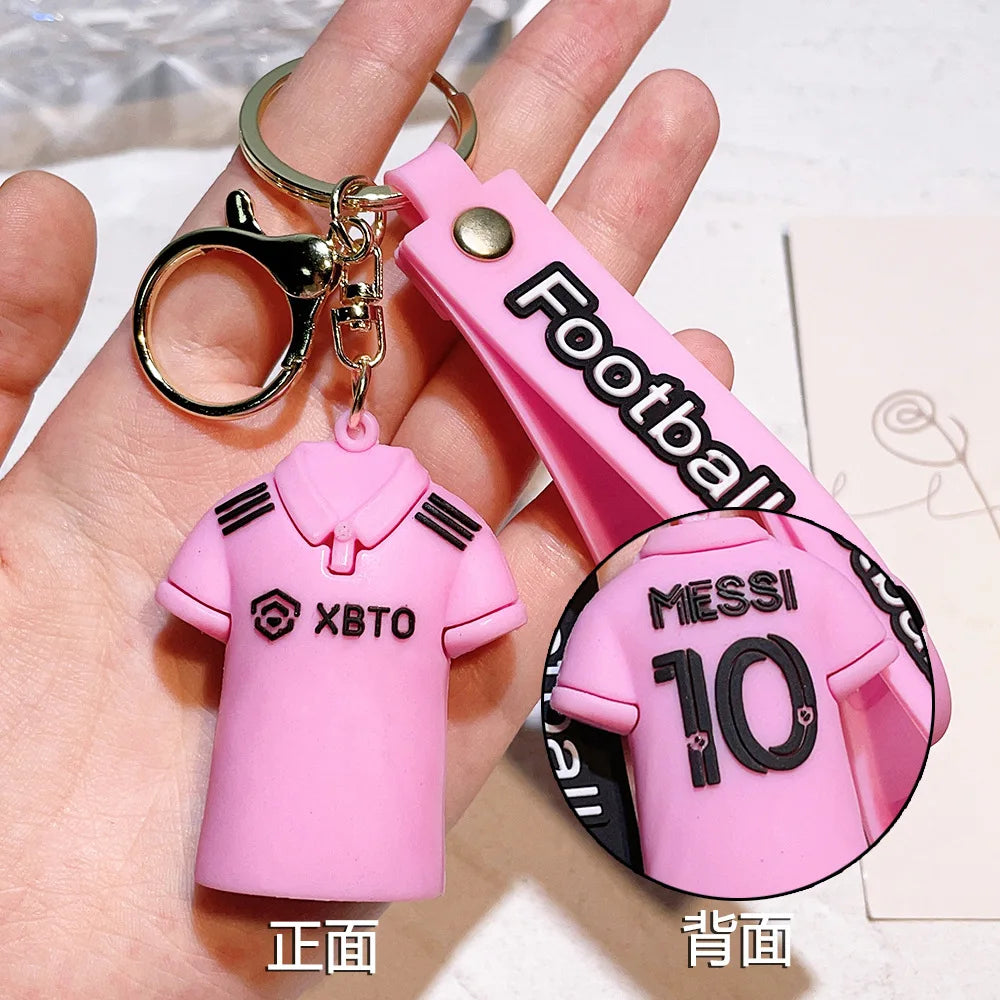 New Arrival Most Popular 3D Cartoon PVC Rubber Keychain Football Team Star Keychains