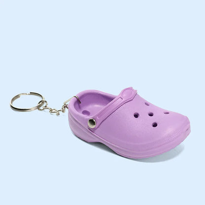 3D Mini EVA Keychain Plastic Foam Beach Hole Sandal Slipper Keychain Decoration Beach Shoe Keychain