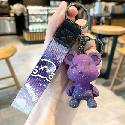 Chameleon Bear Creative KeyChain Violent Bear Wholesale Car Couple Key Pendant Doll Schoolbag Pendant Keychain