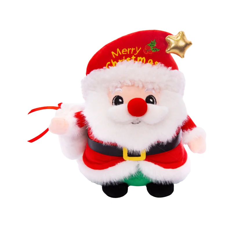 Wholesale Custom Plush Santa Claus Doll  Cotton Toy with Embroidered Text Christmas Gifts