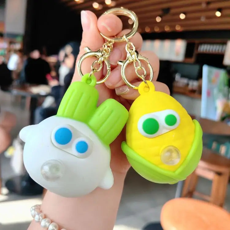 Creative Pinching Joyful Corn Bubble Keychain Cute Decompression Toy Keychain Book Bag Pendant Small Gift Wholesale