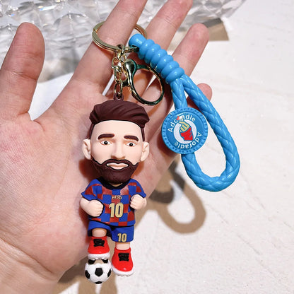 New Arrival Most Popular 3D Cartoon PVC Rubber Keychain Football Team Star Keychains