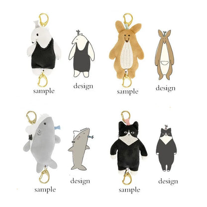 High Quality Factory Customization Logo Animal Plush Rings Toys Custom Plushie Keychain