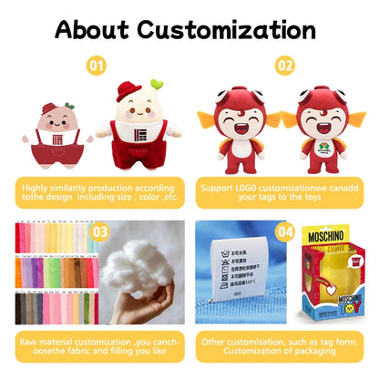 Customizable Cartoon Antenna Robot Doll Made-to-Order Brand IP Derivative Plush Figure Toys Including Throw Pillows Keychains