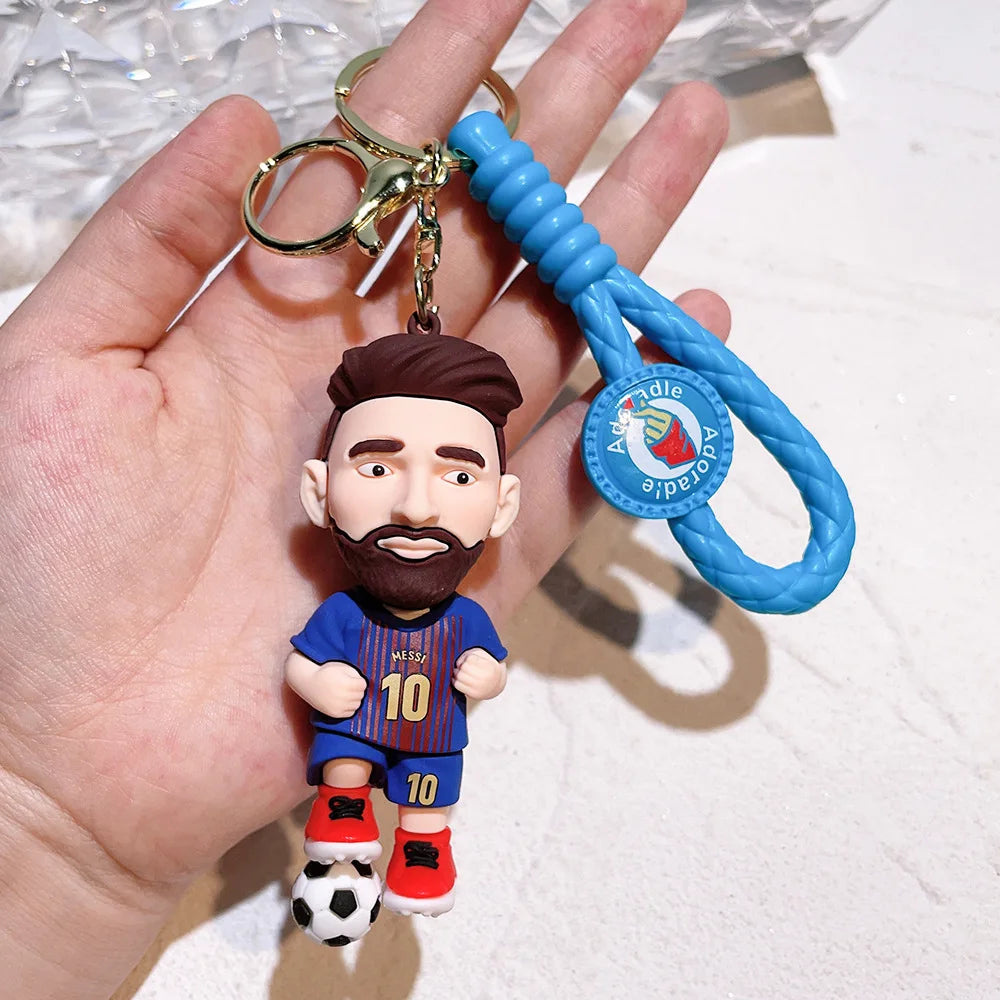 New Arrival Most Popular 3D Cartoon PVC Rubber Keychain Football Team Star Keychains
