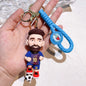 New Arrival Most Popular 3D Cartoon PVC Rubber Keychain Football Team Star Keychains