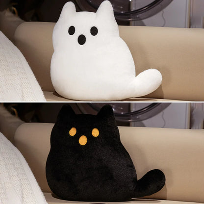 2026 New Custom Soft Cute Halloween Ghost Cat Plush Pillow Stuffed Pillow  Festival Decoration Black Cat
