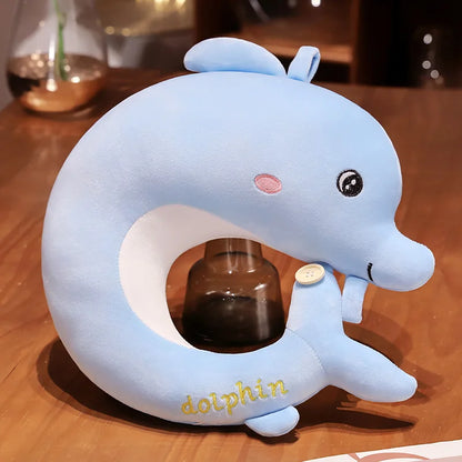 New Creative Shark Travel Neck Protector Cute Nap Pillow Dolphin U-shaped Pillow Soft Shark Neck Pillow