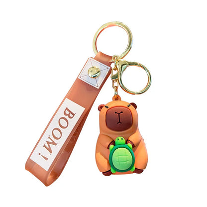 Wholesale of New Cartoon Capybara Silicone Doll Keychains Cute Car Bags Keychains Couple Pendant Gifts