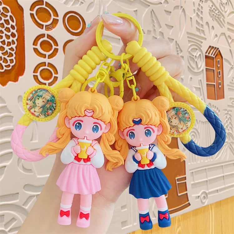 Beautiful Girl Keychain Doll Ornaments Exquisite Pendant Key Chain Creative Jewelry Gift Cartoon Wholesale