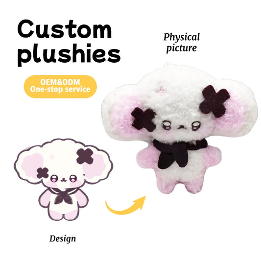Number One Plushie Manufacturer Plush Toy Key Chain Custom Design Cute Embroidery Cartoon Dog Plush Keychain Toys