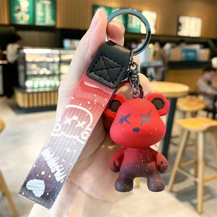 Chameleon Bear Creative KeyChain Violent Bear Wholesale Car Couple Key Pendant Doll Schoolbag Pendant Keychain