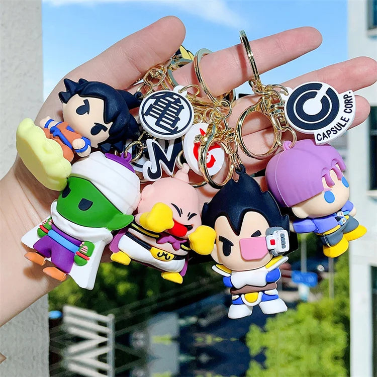Goku Keychain Cartoon Key Pendant Soft Rubber Anime Small Wholesale Car Keychain Pendant