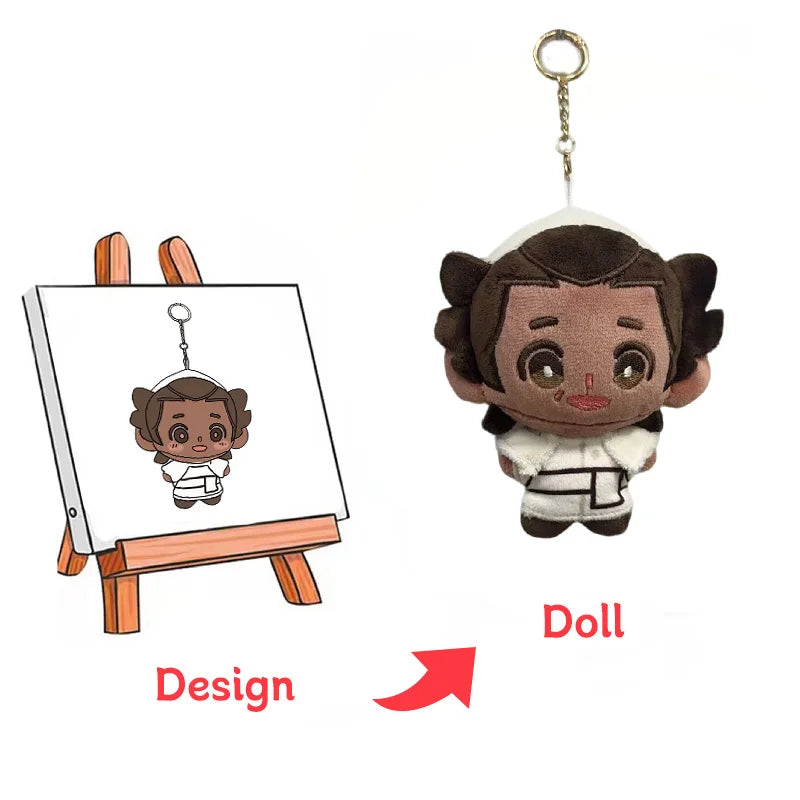 Low Moq ODM OEM Custom Drawing Design Plush Doll Animal Humanoid Doll Plush Keychain Custom