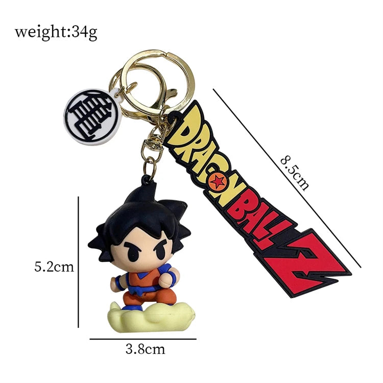 High Quality Cute Anime Goku Car Pvc Keychain Accessories in Bulk Cartoon Rubber 3d Keychain