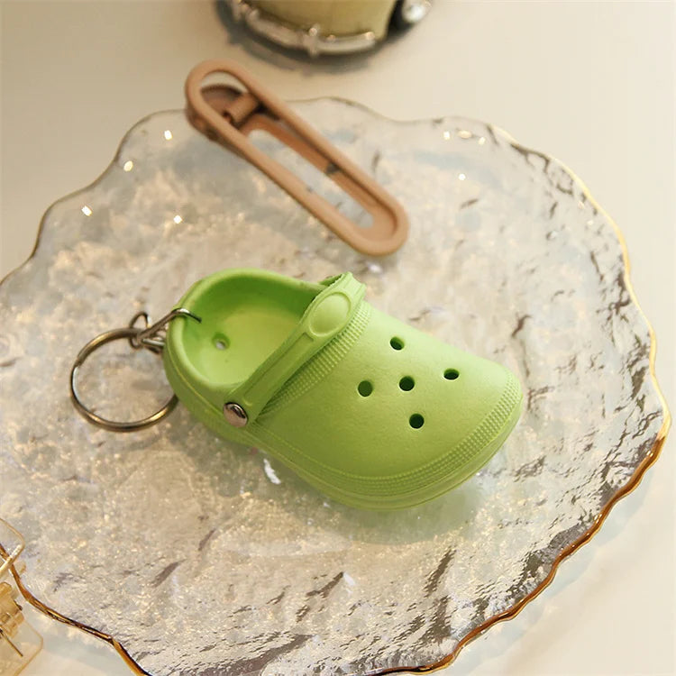 3D Mini EVA Keychain Plastic Foam Beach Hole Sandal Slipper Keychain Decoration Beach Shoe Keychain