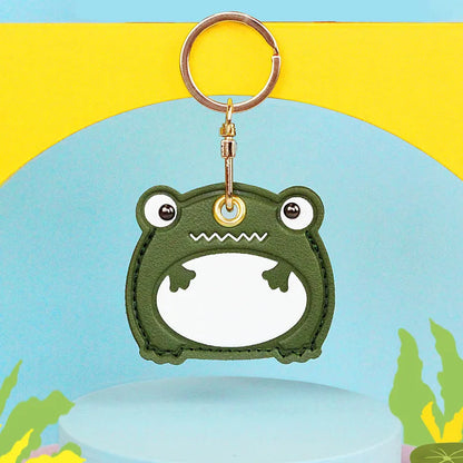 Charming Frog Leather Pendant Enchanting Access Card Holder Keyring Creative Gift Pendant Schoolbag Ornament Gift