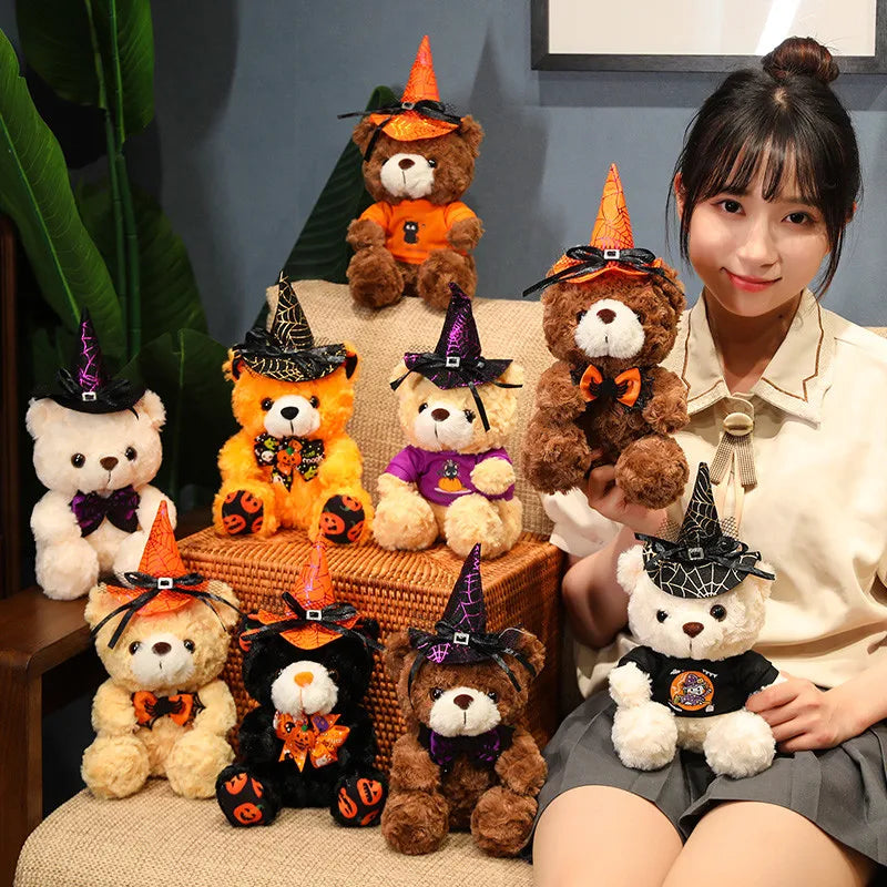 High Quality Creative Funny Soft Cute Halloween Teddy Bear Stuffed Plush Toys Halloween Decoration Gift