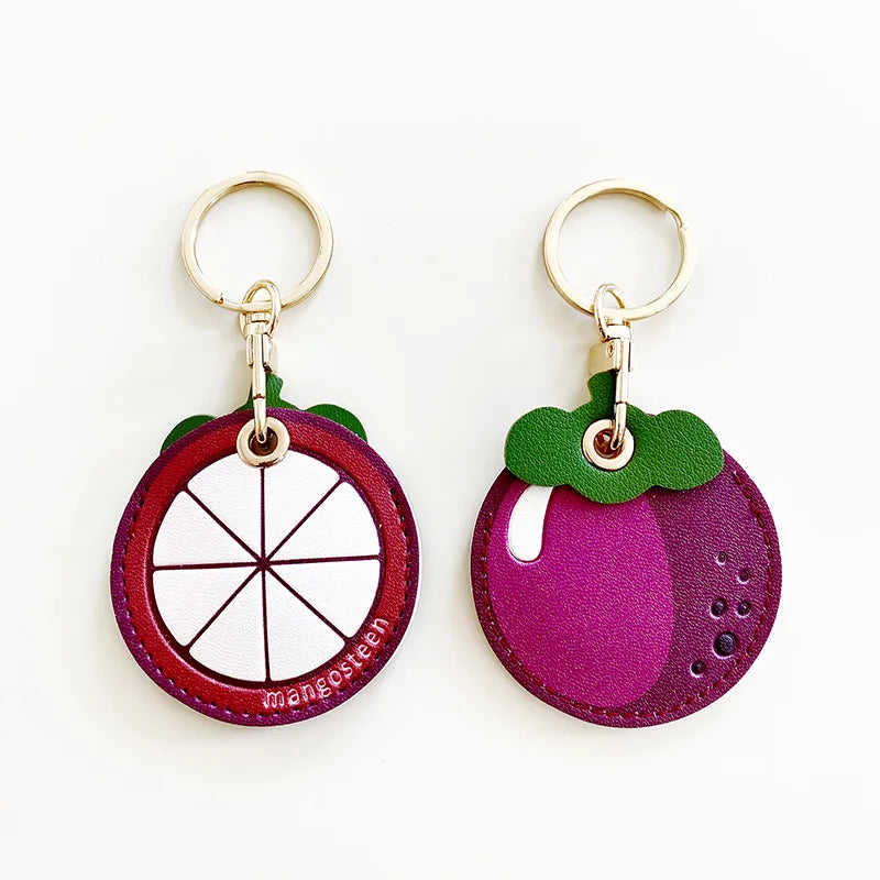 PU Leather Fruit Collection Access Card Holder Creative Keyring Charming Bag Charm Exquisite Design