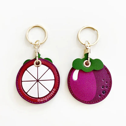 PU Leather Fruit Collection Access Card Holder Creative Keyring Charming Bag Charm Exquisite Design