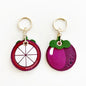 PU Leather Fruit Collection Access Card Holder Creative Keyring Charming Bag Charm Exquisite Design