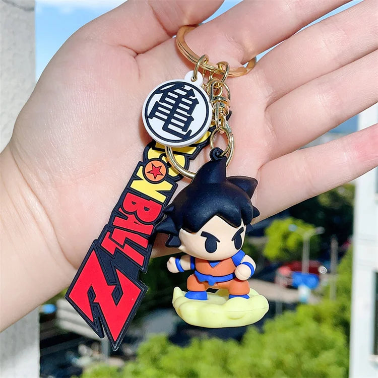 Goku Keychain Cartoon Key Pendant Soft Rubber Anime Small Wholesale Car Keychain Pendant